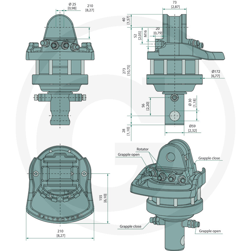 BALTROTORS Rotator GR46 pendelnd Zapfenaufnahme – Bild 2
